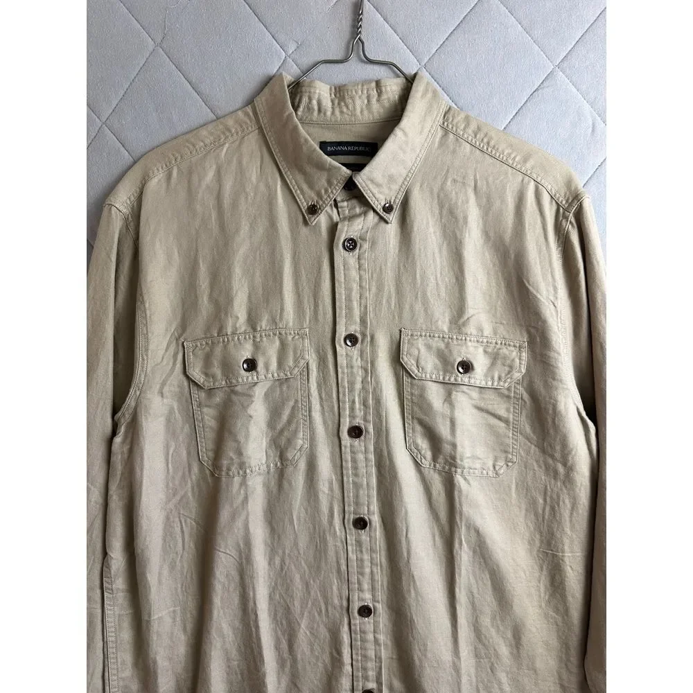 Banana‎ Republic Button Up Men's Large Long Sleeve NWT